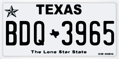 TX license plate BDQ3965