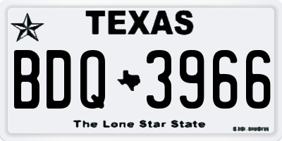 TX license plate BDQ3966