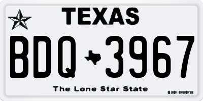 TX license plate BDQ3967