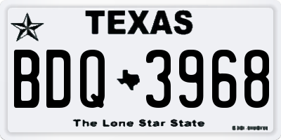 TX license plate BDQ3968