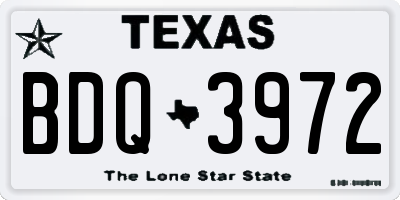 TX license plate BDQ3972