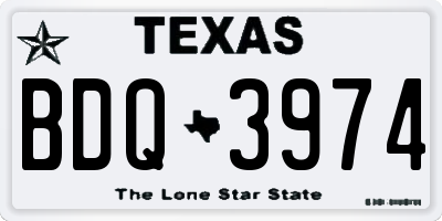 TX license plate BDQ3974
