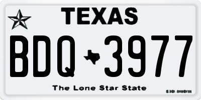 TX license plate BDQ3977