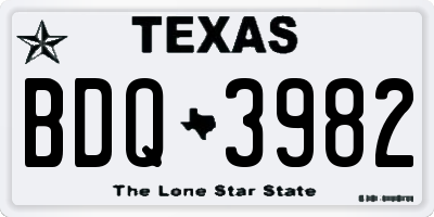 TX license plate BDQ3982