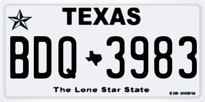 TX license plate BDQ3983