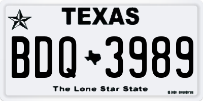 TX license plate BDQ3989