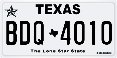 TX license plate BDQ4010