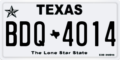 TX license plate BDQ4014