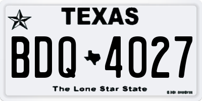 TX license plate BDQ4027