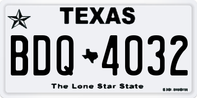 TX license plate BDQ4032