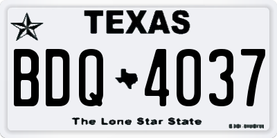 TX license plate BDQ4037
