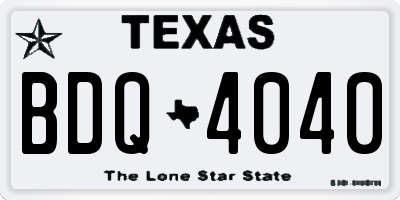 TX license plate BDQ4040