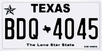 TX license plate BDQ4045