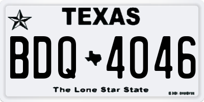 TX license plate BDQ4046