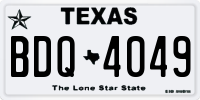 TX license plate BDQ4049