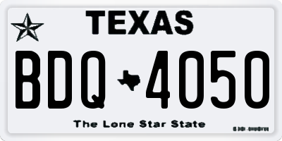 TX license plate BDQ4050