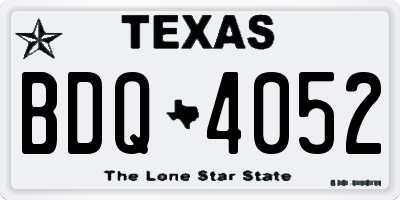 TX license plate BDQ4052