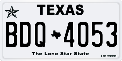 TX license plate BDQ4053