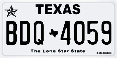 TX license plate BDQ4059
