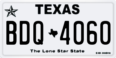 TX license plate BDQ4060