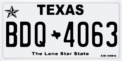 TX license plate BDQ4063