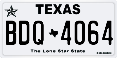 TX license plate BDQ4064
