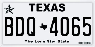TX license plate BDQ4065