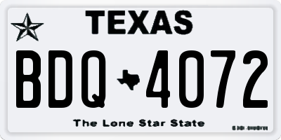 TX license plate BDQ4072