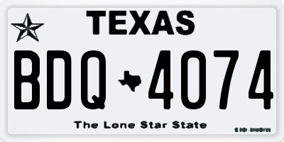 TX license plate BDQ4074