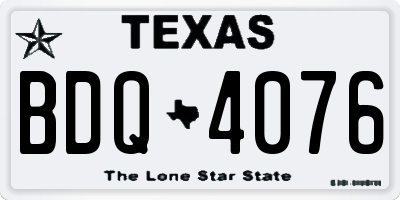 TX license plate BDQ4076
