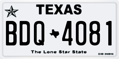TX license plate BDQ4081