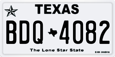 TX license plate BDQ4082