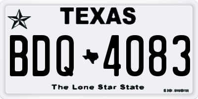 TX license plate BDQ4083