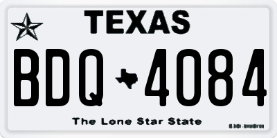 TX license plate BDQ4084