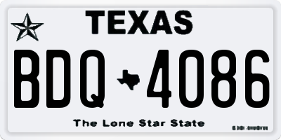 TX license plate BDQ4086