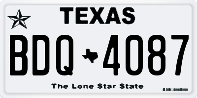 TX license plate BDQ4087