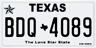 TX license plate BDQ4089