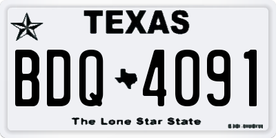TX license plate BDQ4091