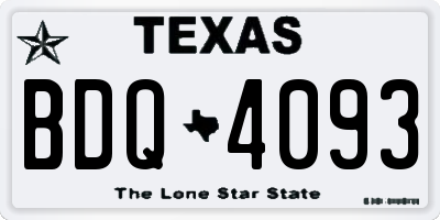 TX license plate BDQ4093