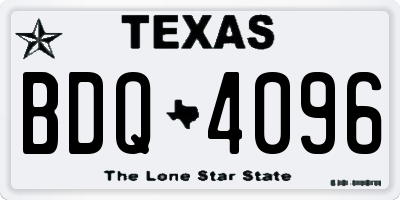 TX license plate BDQ4096