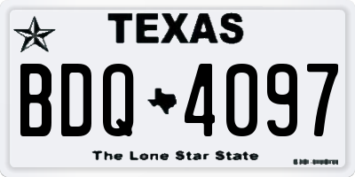 TX license plate BDQ4097