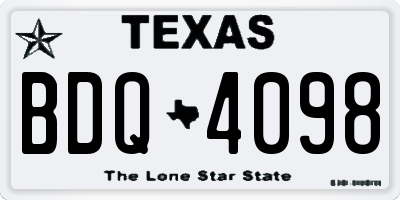 TX license plate BDQ4098
