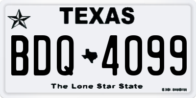 TX license plate BDQ4099