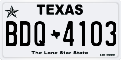 TX license plate BDQ4103