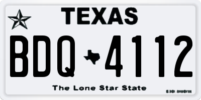 TX license plate BDQ4112