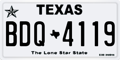 TX license plate BDQ4119