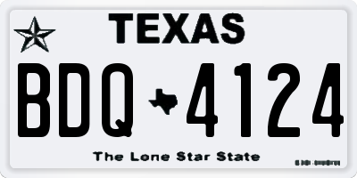 TX license plate BDQ4124