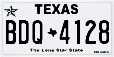 TX license plate BDQ4128