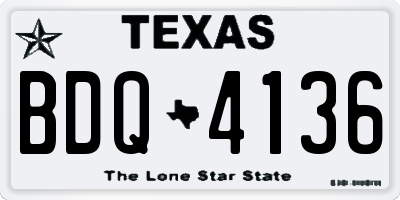 TX license plate BDQ4136