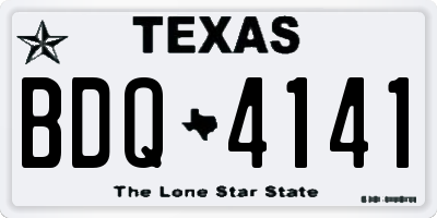 TX license plate BDQ4141